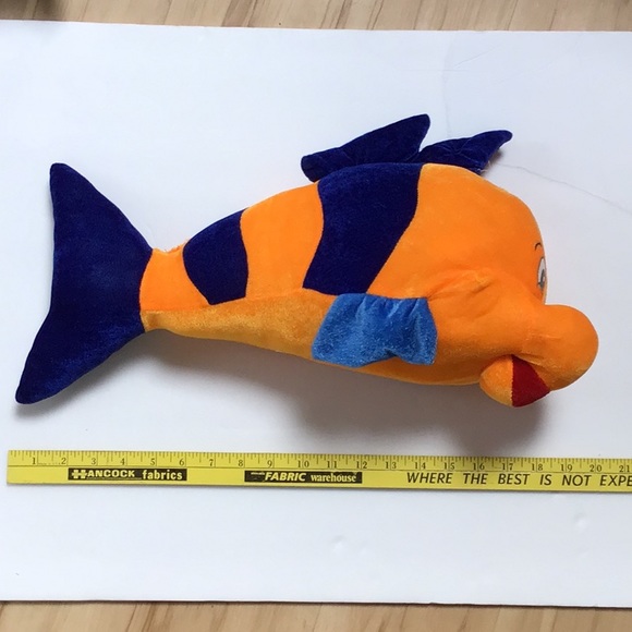 Finding Nemo Flounder Orange Blue Fish Plush Stuffed Animal Toy - Picture 6 of 8